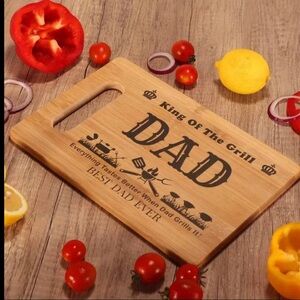 Dad Gift From Daughter Son - Unique Engraved Bamboo Cutting Board Gift For Dad